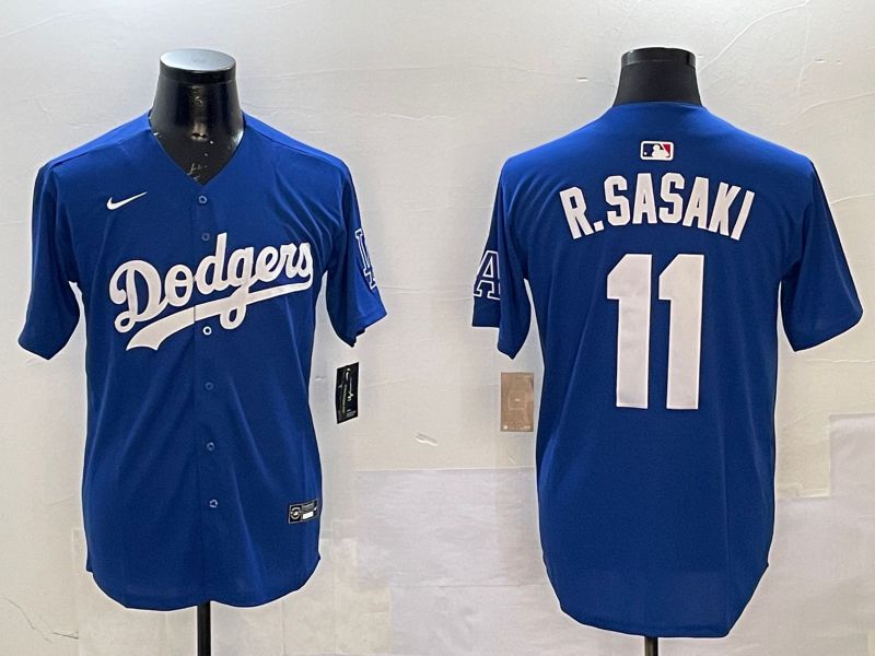 Men Los Angeles Dodgers #11 R.Sasaki Blue Fashion Game 2025 Nike MLB Jersey style 7->los angeles dodgers->MLB Jersey